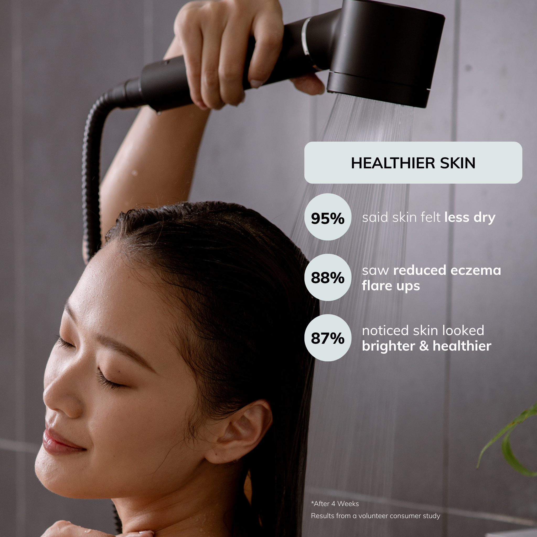 handheld shower head with chloramine water purifier