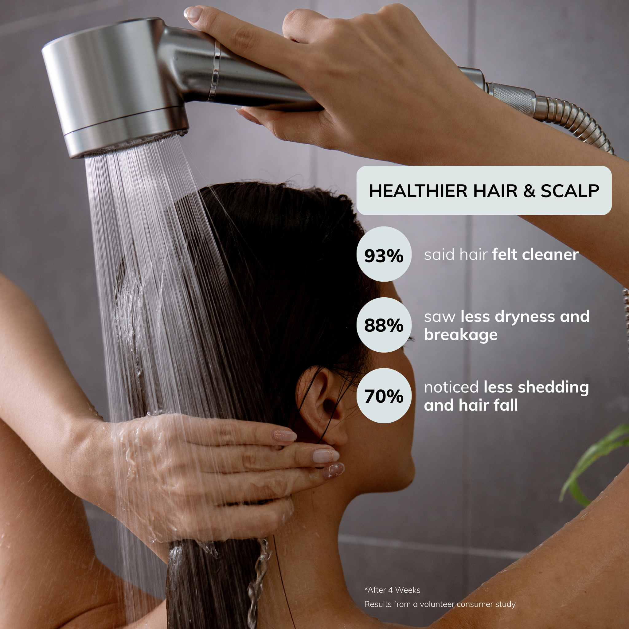handheld shower head with chloramine water purifier